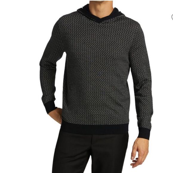 Emporio Armani Jacquard Print Wool Hooded Sweater XXL - Picture 1 of 6